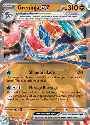 SV06 Twilight Masquerade 106/167 Greninja ex - Holofoil - Double Rare