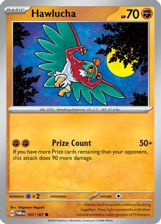 SV06 Twilight Masquerade 107/167 Hawlucha - Reverse Holofoil - Common