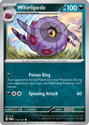 SV06 Twilight Masquerade 116/167 Whirlipede - Reverse Holofoil - Common