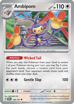 SV06 Twilight Masquerade 138/167 Ambipom - Uncommon