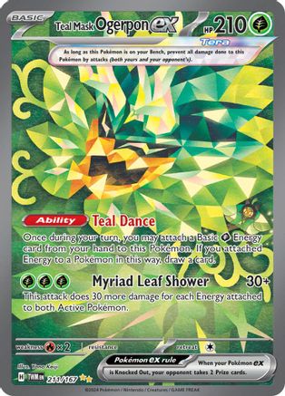 SV06 Twilight Masquerade 211/167 Teal Mask Ogerpon ex - Holofoil - Special Illustration Rare