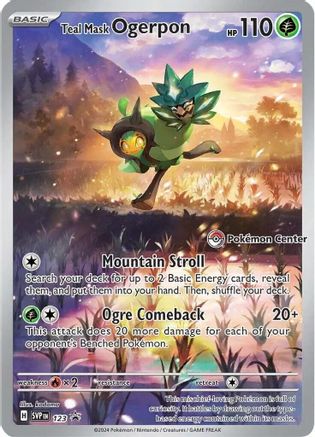 POKEMON CENTER SV Scarlet & Violet Promo Cards 123 Teal Mask Ogerpon - Holofoil - Promo