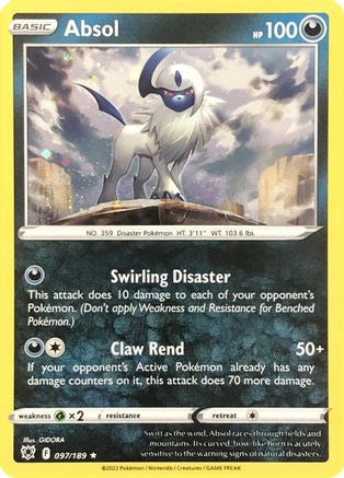 Miscellaneous Cards & Products 097/189 Absol - Holofoil - Rare