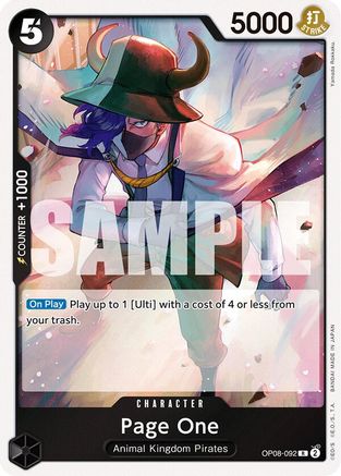 Two Legends OP08-092 Page One (OP08-092) - Foil - Rare