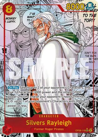 Two Legends OP08-118 Silvers Rayleigh (Parallel) (Manga) (OP08-118) - Foil - Secret Rare