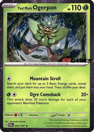 Miscellaneous Cards & Products 024 Teal Mask Ogerpon (Cosmos Holo) (EB Games Exclusive) - Holofoil - Rare