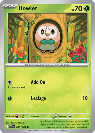 SV Shrouded Fable 003/064 Rowlet - Reverse Holofoil - Common