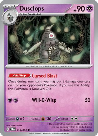 SV Shrouded Fable 019/064 Dusclops - Reverse Holofoil - Common
