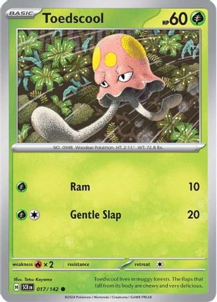 SV07 Stellar Crown 017/142 Toedscool - Reverse Holofoil - Common