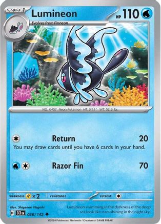 SV07 Stellar Crown 036/142 Lumineon - Reverse Holofoil - Uncommon