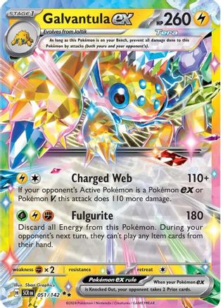 SV07 Stellar Crown 051/142 Galvantula ex - Holofoil - Double Rare