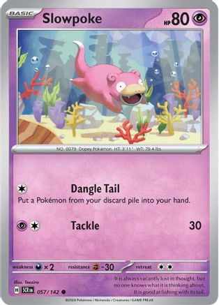 SV07 Stellar Crown 057/142 Slowpoke - Reverse Holofoil - Common