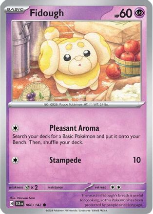 SV07 Stellar Crown 066/142 Fidough - Reverse Holofoil - Common