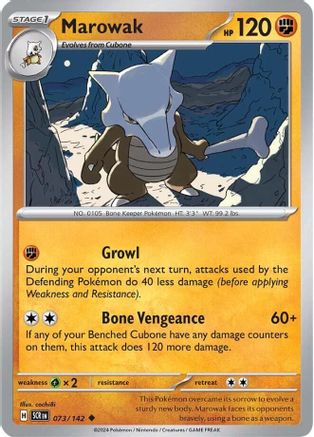 SV07 Stellar Crown 073/142 Marowak - Reverse Holofoil - Uncommon