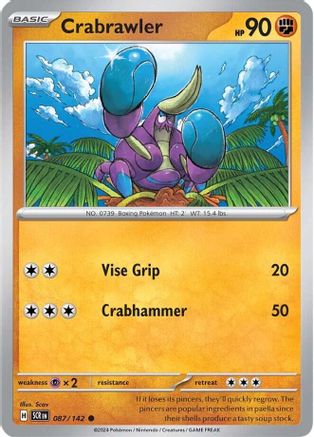 SV07 Stellar Crown 087/142 Crabrawler - Common