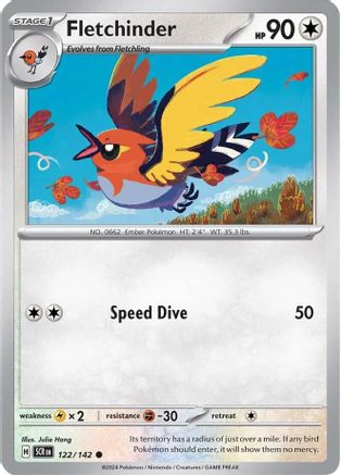 SV07 Stellar Crown 122/142 Fletchinder - Reverse Holofoil - Common