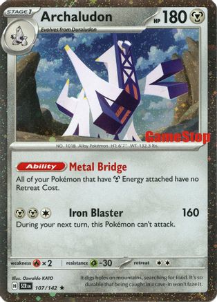 Miscellaneous Cards & Products 107 Archaludon (Cosmos Holo) (Gamestop Exclusive) - Holofoil - Rare