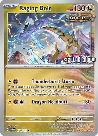 Miscellaneous Cards & Products 111/142 Raging Bolt (Cosmo Holo) (Best Buy Exclusive) - Holofoil - Rare
