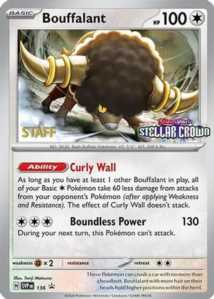 SV Scarlet & Violet Promo Cards 136 Bouffalant - Reverse Holofoil - Promo