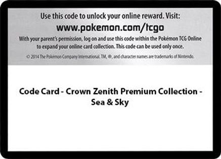 Crown Zenith Code Card - Sea & Sky Premium Collection - Code Card