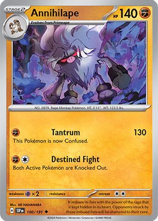 SV08 Surging Sparks 100/191 Annihilape - Reverse Holofoil - Uncommon