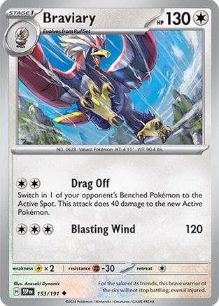 SV08 Surging Sparks 153/191 Braviary - Reverse Holofoil - Uncommon