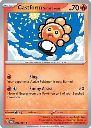 SV08 Surging Sparks 020/191 Castform Sunny Form - Reverse Holofoil - Common