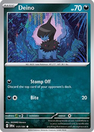 SV08 Surging Sparks 117/191 Deino - Reverse Holofoil - Common