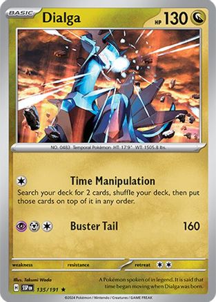 SV08 Surging Sparks 135/191 Dialga - Reverse Holofoil - Rare