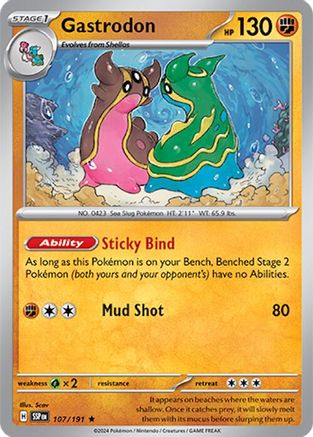 SV08 Surging Sparks 107/191 Gastrodon - Reverse Holofoil - Rare