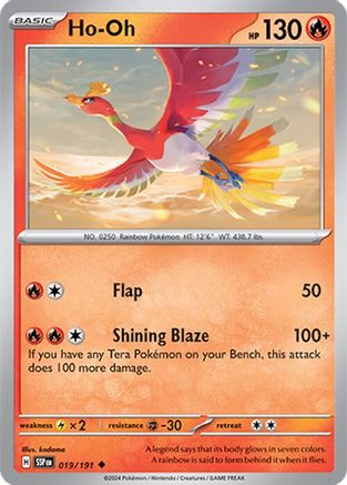 SV08 Surging Sparks 019/191 Ho-Oh - Reverse Holofoil - Uncommon