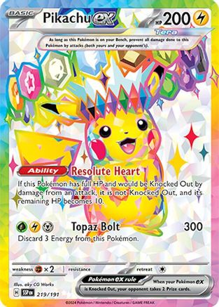 SV08 Surging Sparks 219/191 Pikachu ex - Holofoil - Ultra Rare