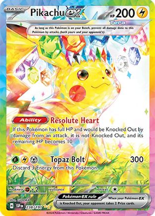 SV08 Surging Sparks 238/191 Pikachu ex - Holofoil - Special Illustration Rare