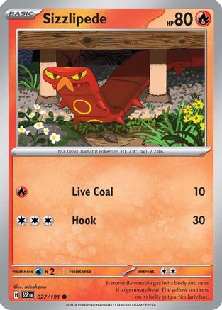 SV08 Surging Sparks 027/191 Sizzlipede - Reverse Holofoil - Common