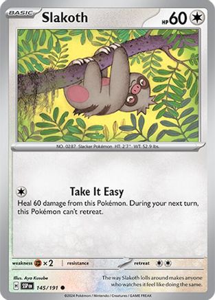 SV08 Surging Sparks 145/191 Slakoth - Reverse Holofoil - Common