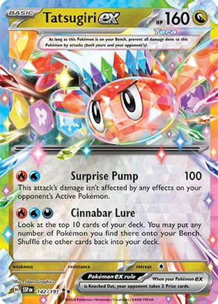SV08 Surging Sparks 142/191 Tatsugiri ex - Holofoil - Double Rare