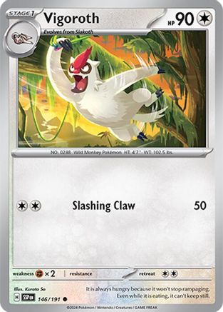 SV08 Surging Sparks 146/191 Vigoroth - Reverse Holofoil - Common
