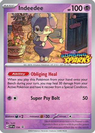 SV Scarlet & Violet Promo Cards 154 Indeedee - Holofoil - Promo