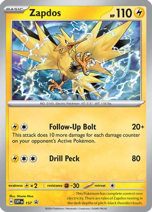 SV Scarlet & Violet Promo Cards 157 Zapdos - Holofoil - Promo