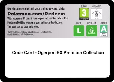 Miscellaneous Cards & Products Code Card - Ogerpon EX Premium Collection - Code Card