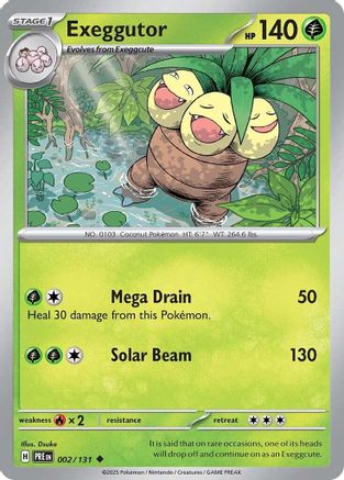 SV Prismatic Evolutions 002/131 Exeggutor - Uncommon