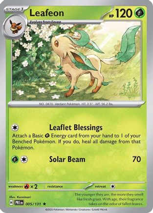 SV Prismatic Evolutions 005/131 Leafeon - Reverse Holofoil - Rare
