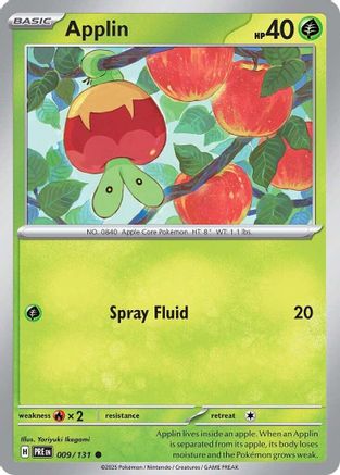 SV Prismatic Evolutions 009/131 Applin - Reverse Holofoil - Common