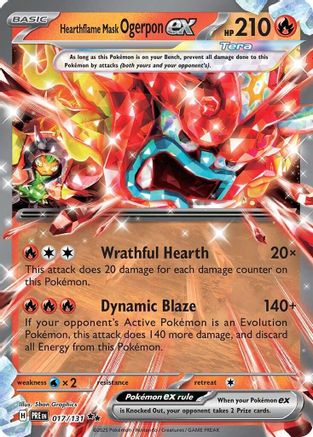 SV Prismatic Evolutions 017/131 Hearthflame Mask Ogerpon ex - Holofoil - Double Rare
