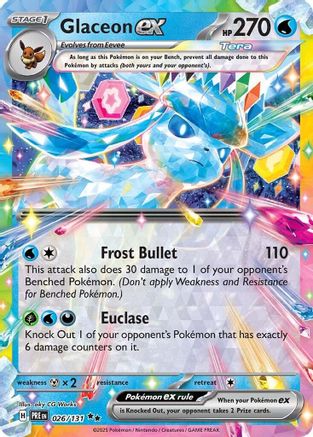 SV Prismatic Evolutions 026/131 Glaceon ex - Holofoil - Double Rare