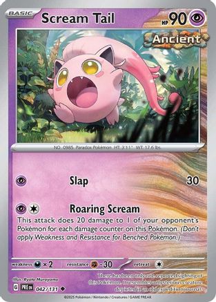 SV Prismatic Evolutions 042/131 Scream Tail - Reverse Holofoil - Uncommon