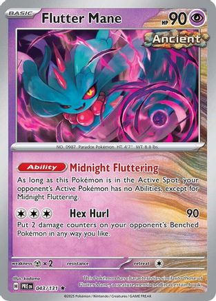 SV Prismatic Evolutions 043/131 Flutter Mane - Holofoil - Rare
