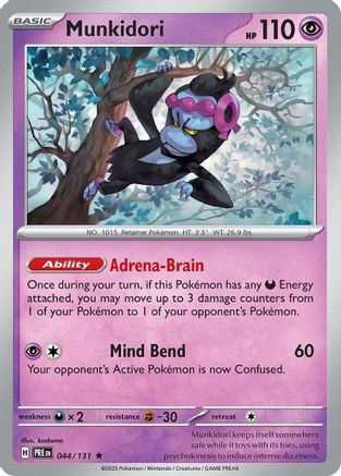 SV Prismatic Evolutions 044/131 Munkidori - Reverse Holofoil - Rare