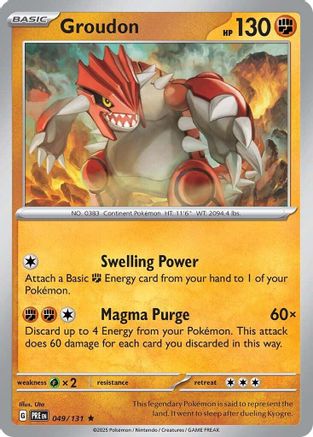 SV Prismatic Evolutions 049/131 Groudon - Holofoil - Rare