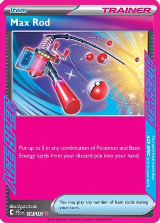 SV Prismatic Evolutions 116/131 Max Rod - Holofoil - ACE SPEC Rare